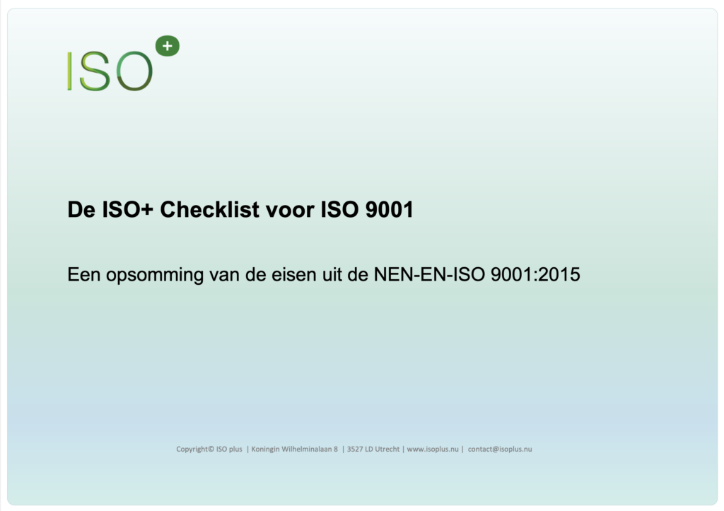 Plaatje Checklist ISO 9001