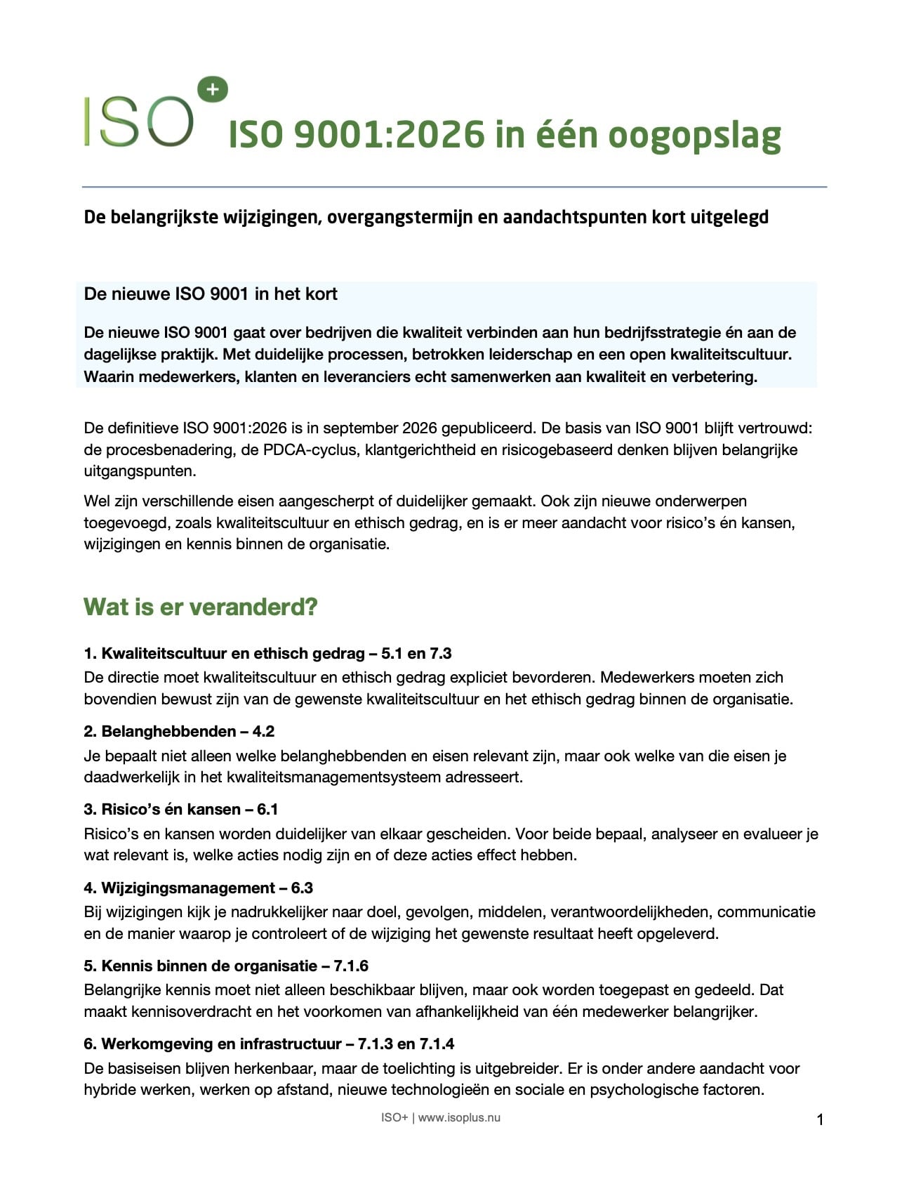 Productafb Informatieblad wijzigingen ISO 9001 2026
